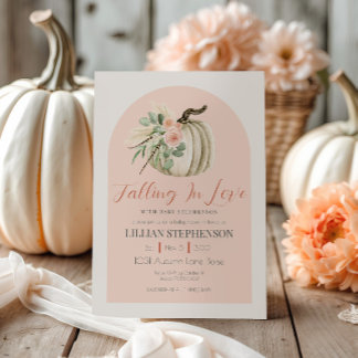 Blush Pink Falling in Love Pumpkin Baby Shower  Invitation