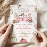 Blush Pink Farm Pumpkin Truck 1st Birthday
