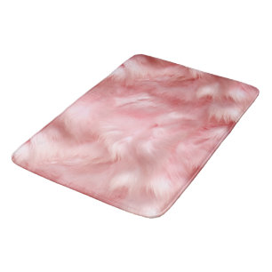 Blush Pink Faux Fur  Bath Mat