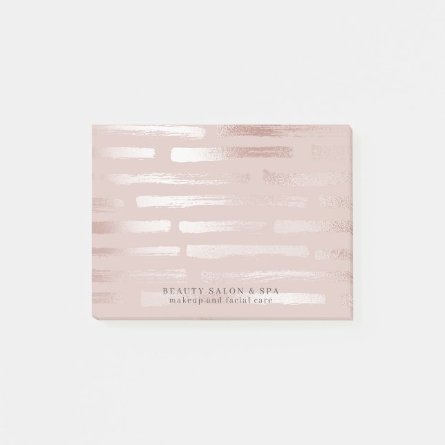 Blush Pink Faux Rose Gold Glam Makeup Artist Post-it Notes (Front)