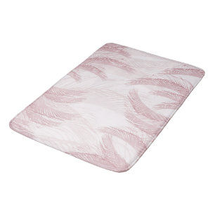 Blush Pink Feather Palm Bliss 1 Bath Mat
