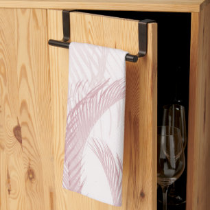 Blush Pink Feather Palm Bliss 1 Tea Towel