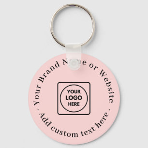 Blush Pink Feminine   Custom Business Logo Design Key Ring