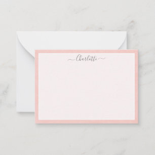 Blush Pink Feminine Personalised Name Card