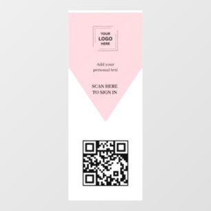 Blush Pink Feminine QR Code Business Window Cling
