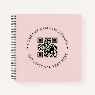 Blush Pink Feminine QR Code Promo Design Notebook