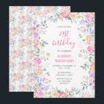 Blush Pink Floral 21st Birthday Wildflower Party Invitation<br><div class="desc">Celebrate a special milestone with this elegant floral 21st birthday invitation, featuring soft watercolor wildflowers in blush pink, peach, lavender, and greenery arranged in a romantic garden frame. The design combines delicate botanical details with modern script typography for a feminine and stylish look, perfect for spring and summer birthday parties,...</div>