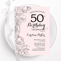 Blush Pink Floral 50th Birthday Party