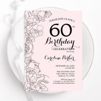 Blush Pink Floral 60th Birthday Party