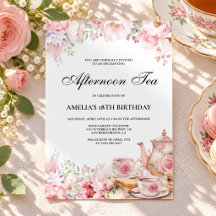 Blush Pink Floral Afternoon Tea Birthday Party