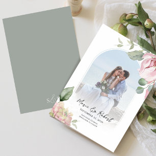 Blush Pink Floral Arch Elegant Wedding  Save The Date