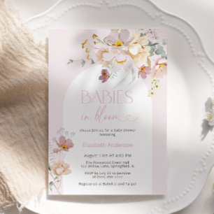 Blush Pink Floral Babies in Bloom Baby Shower Invitation