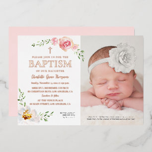 Blush Pink Floral Baby Girl Photo Baptism