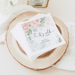 Blush pink floral baby its cold outside napkin