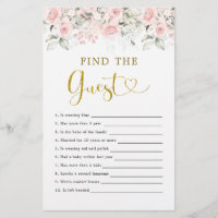 Blush Pink Floral Baby Shower Find The Guest