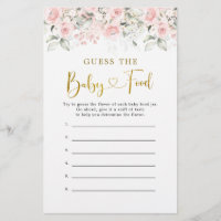 Blush Pink Floral Baby Shower Guess Baby Food