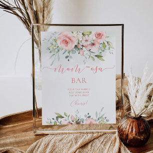 Blush Pink Floral baby shower Mum-osa bar sign