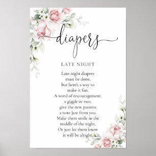 Blush Pink Floral Baby Shower Poster