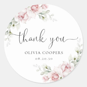 Blush Pink Floral Baby Shower Sticker