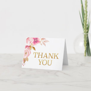 Blush Pink Floral Baby Shower Thank You Card