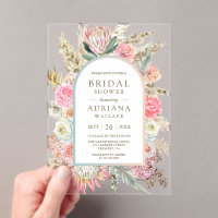 Blush Pink Floral Boho Pampas Grass Bridal Shower