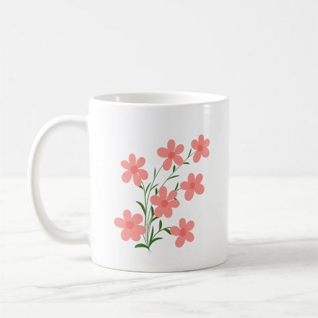 Blush Pink Floral Bouquet Mug (Left)