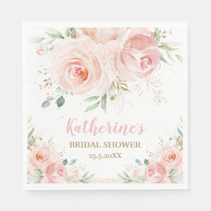 Blush Pink Floral Bridal Baby Shower Birthday Napkin