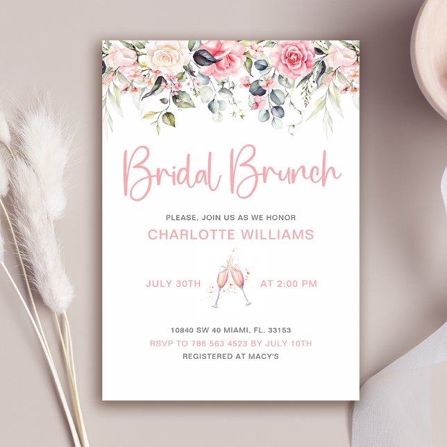 Blush Pink Floral Bridal Brunch Invitation (Creator Uploaded)