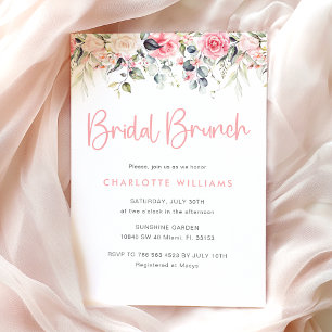 Blush Pink Floral Bridal Brunch Invitation