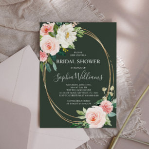 Blush Pink Floral Bridal Shower Invitation