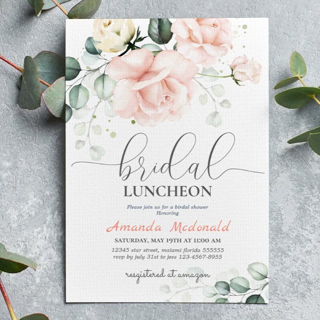 Blush Pink Floral Bridal shower Invitation (Creator Uploaded)