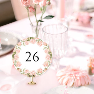 Blush Pink Floral Bridal Shower Table Number