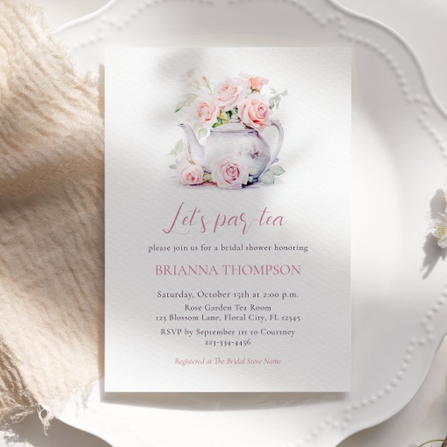 Blush Pink Floral Bridal Shower Tea Party Invitation (Creator Uploaded)