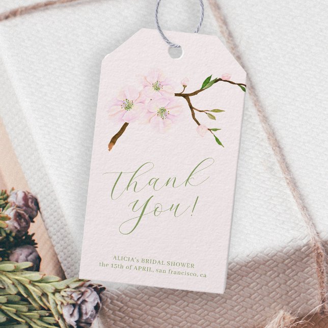 Blush pink floral bridal shower thank you favour gift tags (Creator Uploaded)