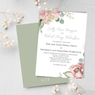 Blush Pink Floral Classic Wedding Invitation