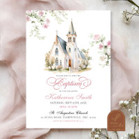 Blush Pink Floral Classical Church Baptism