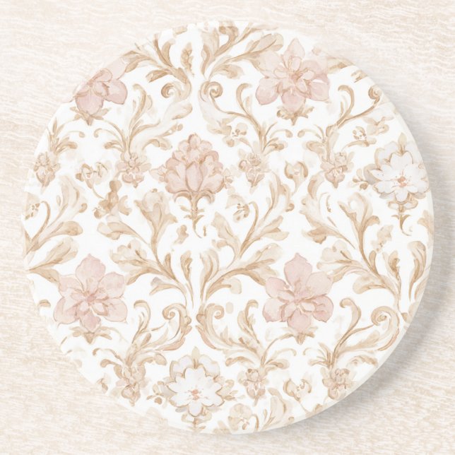 Blush Pink Floral Coaster (Front)