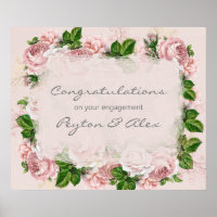 Blush Pink Floral Congratulations Engagement