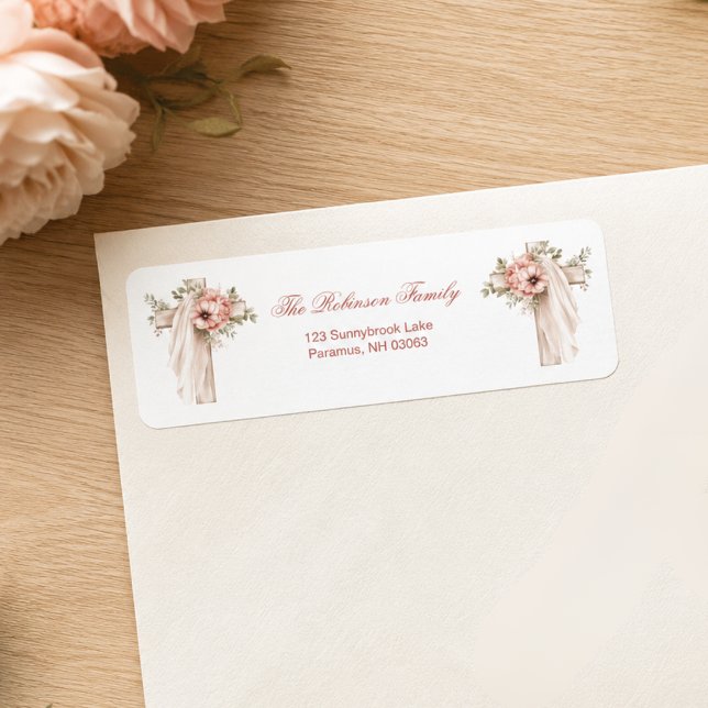 Blush Pink Floral Cross Baptism (Creator Uploaded)
