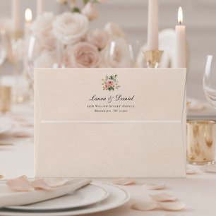 Blush Pink Floral Elegant Wedding Envelope