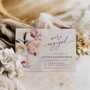 Blush Pink Floral Engagement Party Invitation