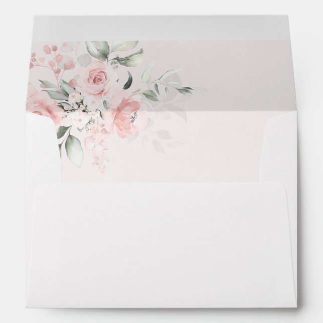Blush pink floral Envelope (Back (Bottom))