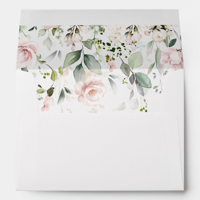 Blush Pink Floral & Eucalyptus Envelope (Back (Bottom))