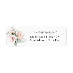 Blush Pink Floral & Eucalyptus Return Address