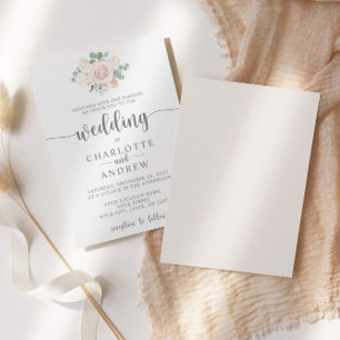 Blush Pink Floral Eucalyptus Wedding Invitation