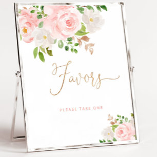 Blush pink floral Favours Poster