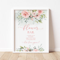 Blush pink floral flower bar
