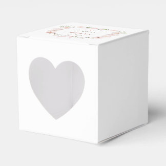 Blush Pink Floral Frame Baptism Heart Favour Box