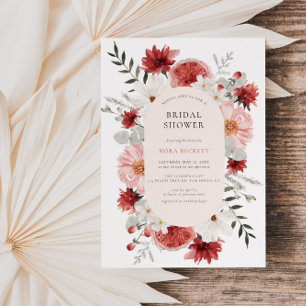 Blush Pink Floral Frame Bridal Shower Invitation