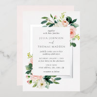 Blush Pink Floral Frame Wedding 
